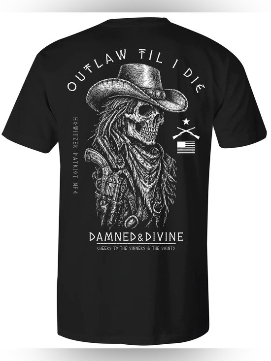 Howitzer Other - Howitzer Outlaw Til I Die Black Graphic Tee -